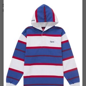 Supreme Hooded Rugby Shirt Size Small